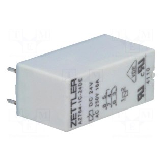 Relay: electromagnetic | SPDT | Ucoil: 24VDC | 16A/250VAC | 16A/30VDC