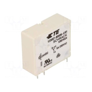 Relay: electromagnetic | SPDT | Ucoil: 24VDC | 5A/250VAC | 5A/24VDC | 5A