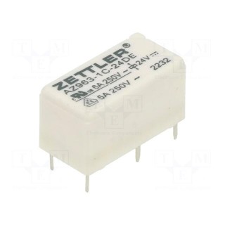Relay: electromagnetic | SPDT | Ucoil: 24VDC | 6A | 6A/250VAC | 6A/30VDC