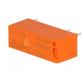 Relay: electromagnetic | SPDT | Ucoil: 24VDC | Icontacts max: 8A | PCB
