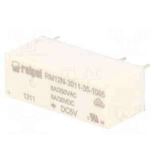 Relay: electromagnetic | SPDT | Ucoil: 5VDC | 8A/250VAC | 8A/28VDC | 10A