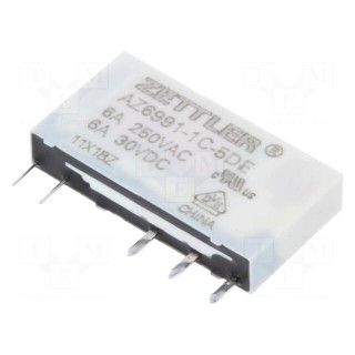 Relay: electromagnetic | SPDT | Ucoil: 5VDC | 8A | 6A/250VAC | 6A/30VDC