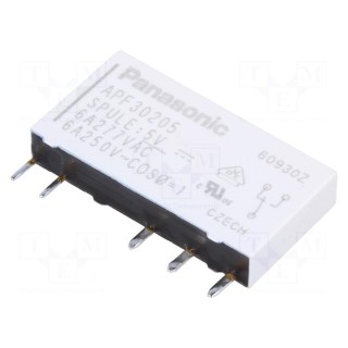 Relay: electromagnetic | SPDT | Ucoil: 5VDC | Icontacts max: 6A | PCB