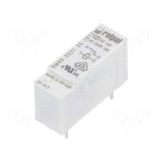 Relay: electromagnetic | SPST-NC | Ucoil: 12VDC | 8A | 8A/250VAC | PCB