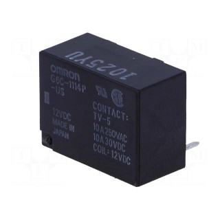 Relay: electromagnetic | SPST-NO | Ucoil: 12VDC | 10A/250VAC