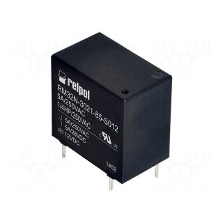 Relay: electromagnetic | SPST-NO | Ucoil: 12VDC | 5A/250VAC | 5A/28VDC