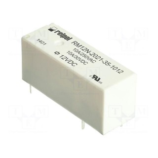 Relay: electromagnetic | SPST-NO | Ucoil: 12VDC | 8A/250VAC | 8A/28VDC