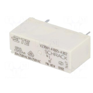 Relay: electromagnetic | SPST-NO | Ucoil: 12VDC | 8A/240VAC | 8A/30VDC