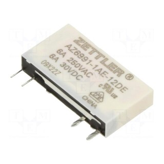 Relay: electromagnetic | SPST-NO | Ucoil: 12VDC | 8A | 8A/277VAC | PCB