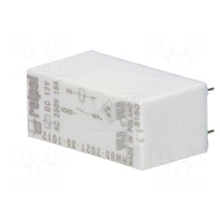 Relay: electromagnetic | SPST-NO | Ucoil: 12VDC | 16A/250VAC | 480mW
