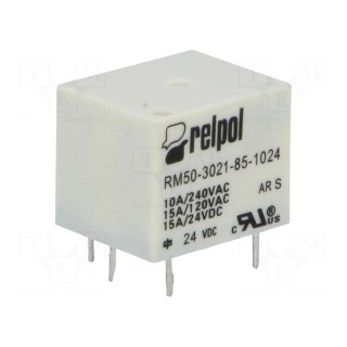 Relay: electromagnetic | SPST-NO | Ucoil: 24VDC | 10A/240VAC | 15A