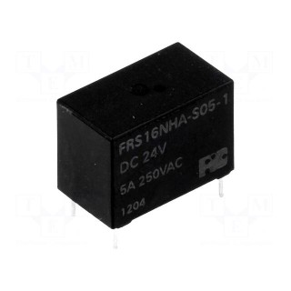 Relay: electromagnetic | SPST-NO | Ucoil: 24VDC | 5A | 5A/125VAC | PCB