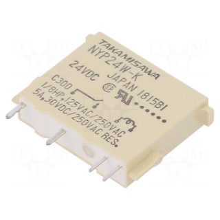 Relay: electromagnetic | SPST-NO | Ucoil: 24VDC | 5A | 5A/250VAC | 120mW