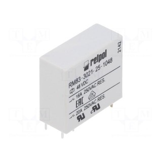 Relay: electromagnetic | SPST-NO | Ucoil: 48VDC | 16A | 16A/250VAC