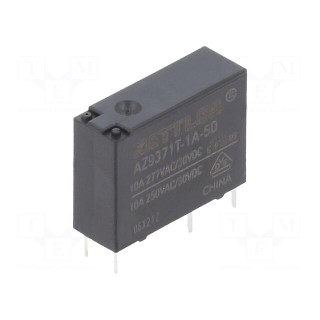 Relay: electromagnetic | SPST-NO | Ucoil: 5VDC | 10A | 10A/277VAC | PCB