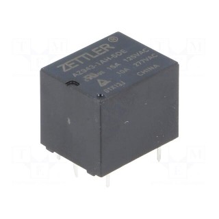 Relay: electromagnetic | SPST-NO | Ucoil: 5VDC | 15A | 15A/125VAC | PCB