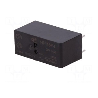 Relay: electromagnetic | SPST-NO | Ucoil: 5VDC | 16A/250VAC | toff: 8ms