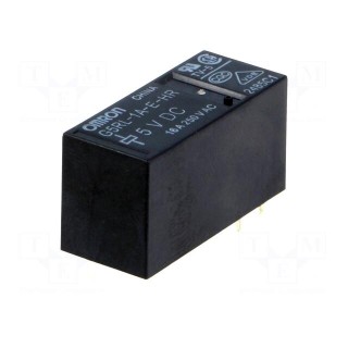 Relay: electromagnetic | SPST-NO | Ucoil: 5VDC | 16A/250VAC | toff: 5ms