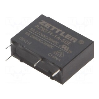 Relay: electromagnetic | SPST-NO | Ucoil: 5VDC | 5A | 5A/277VAC | PCB