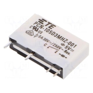 Relay: electromagnetic | SPST-NO | Ucoil: 5VDC | 5A | 3A/250VAC | PCB