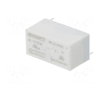 Relay: electromagnetic | SPST-NO | Ucoil: 5VDC | 8A/250VAC | 8A/24VDC