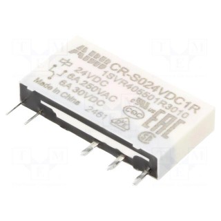 Relay: miniature | SPDT | Ucoil: 24VDC | socket,THT | Series: CR-S