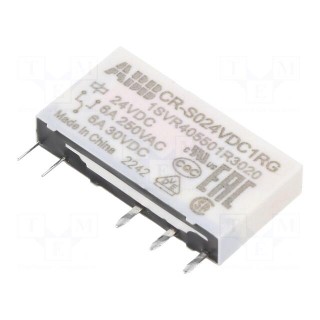 Relay: miniature | SPDT | Ucoil: 24VDC | socket,THT | Series: CR-S