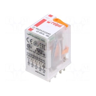 Relay: electromagnetic | 4PDT | Ucoil: 120VAC | 6A/250VAC | 6A/24VDC