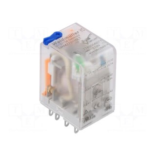 Relay: electromagnetic | DPDT | 110VDC | Icontacts max: 10A | socket