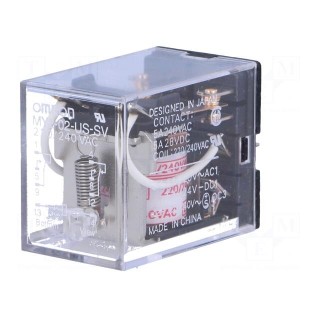Relay: electromagnetic | DPDT | 230VAC | 5A | industrial | Series: MY2