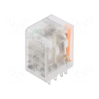 Relay: electromagnetic | DPDT | 24VDC | Icontacts max: 10A | socket