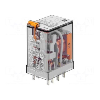 Relay: electromagnetic | DPDT | Ucoil: 24VAC | 10A/250VAC | 10A/30VDC