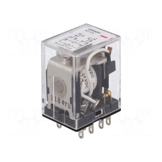 Relay: electromagnetic | DPDT | Ucoil: 24VDC | 5A/250VAC | 5A/24VDC | 5A