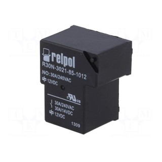 Relay: electromagnetic | SPST-NO | Ucoil: 12VDC | 30A | Series: R30N