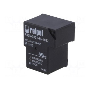 Relay: electromagnetic | SPST-NO | Ucoil: 12VDC | 40A | Series: R40N