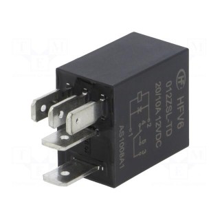 Relay: electromagnetic | SPDT | Ucoil: 12VDC | 30A | automotive | 124Ω