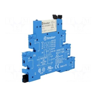 Relay: interface | SPDT | Ucoil: 12VDC | 6A | 6A/250VAC | 6A/30VDC | IP20