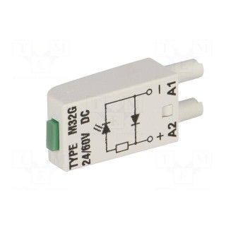 Module protecting | socket | Indication: LED | Colour: green