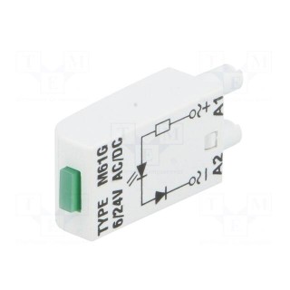 Signaling module | Mounting: socket | Indication: LED | Colour: green