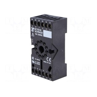 Socket | PIN: 11 | 10A | 250VAC | Mounting: DIN | Leads: screw | Series: MT