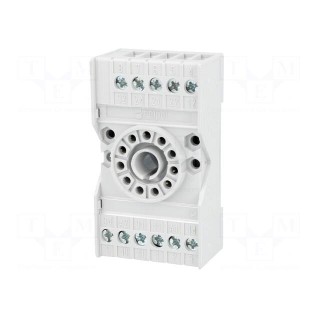 Socket | PIN: 11 | 10A | 250VAC | on panel,for DIN rail mounting | grey