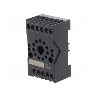 Socket | PIN: 11 | 10A | 250VAC | on panel,for DIN rail mounting
