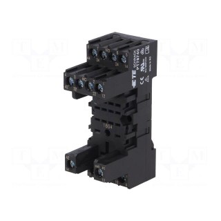 Socket | PIN: 14 | 12A | 250VAC | for DIN rail mounting | Series: PT