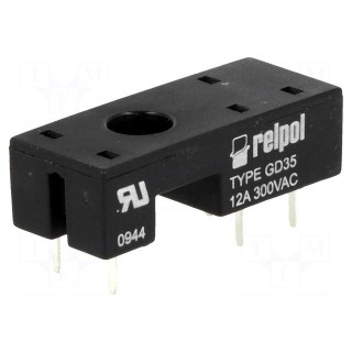 Socket | PIN: 5 | 12A | 300VAC | Mounting: PCB | Leads: for PCB | -40÷70°C