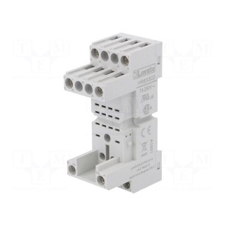 Socket | PIN: 8 | 10A | 250VAC | for DIN rail mounting | Series: HR60