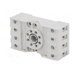 Socket | PIN: 8 | 10A | 250VAC | on panel,for DIN rail mounting | octal