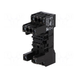 Socket | PIN: 8 | 12A | 250VAC | for DIN rail mounting | Series: PT