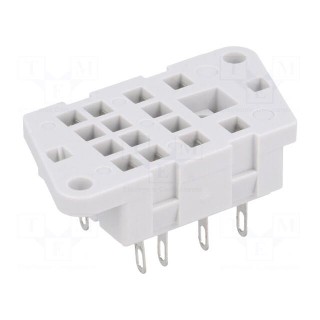 Socket | PIN: 8 | 12A | 250VAC | on panel | for soldering | Series: R2,R2N