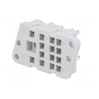 Socket | PIN: 8 | 12A | 250VAC | on panel | for soldering | Series: R2,R2N