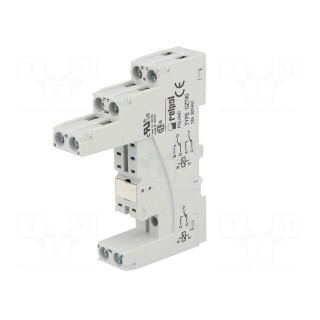 Socket | PIN: 8 | 12A | 300VAC | on panel,for DIN rail mounting